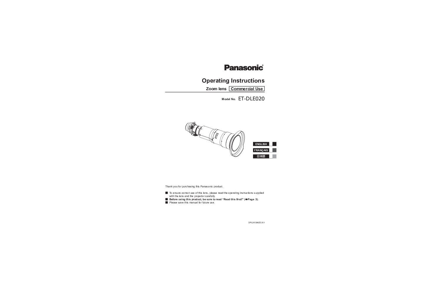 ET-DLE020 Operating Instruction (English) Thumbnail