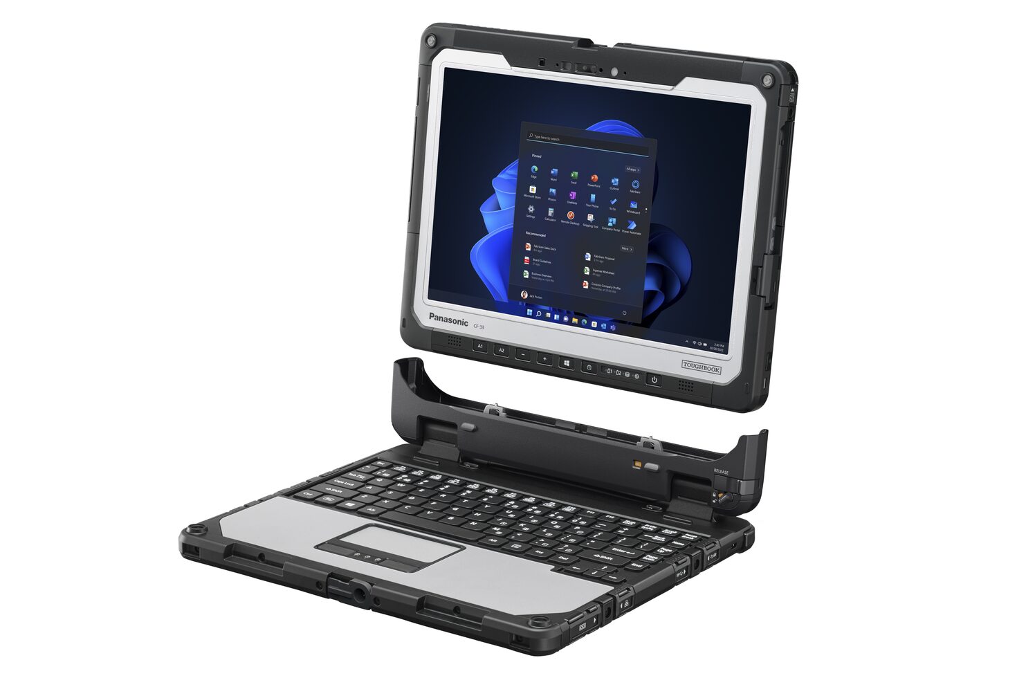 TOUGHBOOK 33 Clamshell Keyboard Front Right